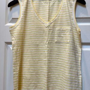 Garnet Hill Yellow and White Striped Top